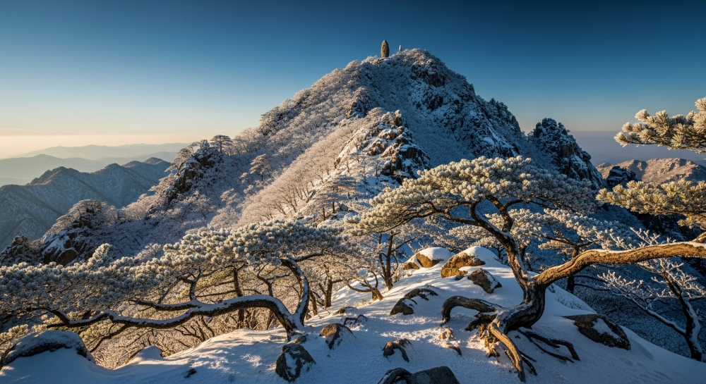 12월 설악산 등반 : 대청봉 코스별 필수 준비물 & 안전 수칙 10가지! 1 눈이 쌓인 설악산 대청봉 정상 모습