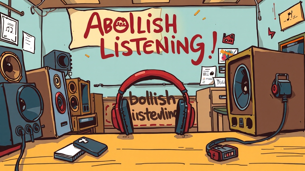 2026 수능 영어 대변혁: 듣기 폐지! 말하기 & 서술형 평가 도입, 완벽 대비 전략 3 듣기 폐지, 왜? (cartoon 스타일)