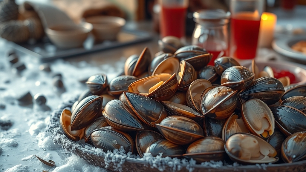 꼬막 A to Z: 제철, 효능, 삶는 법, 해감 & 섭취 주의사항 완벽 가이드 3 꼬막 제철과 종류 (realistic 스타일)