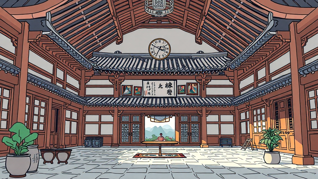 해인사 장경판전: 팔만대장경의 과학, 역사, 그리고 숨겨진 비밀 6 장경판전 보존 기술 (cartoon 스타일)