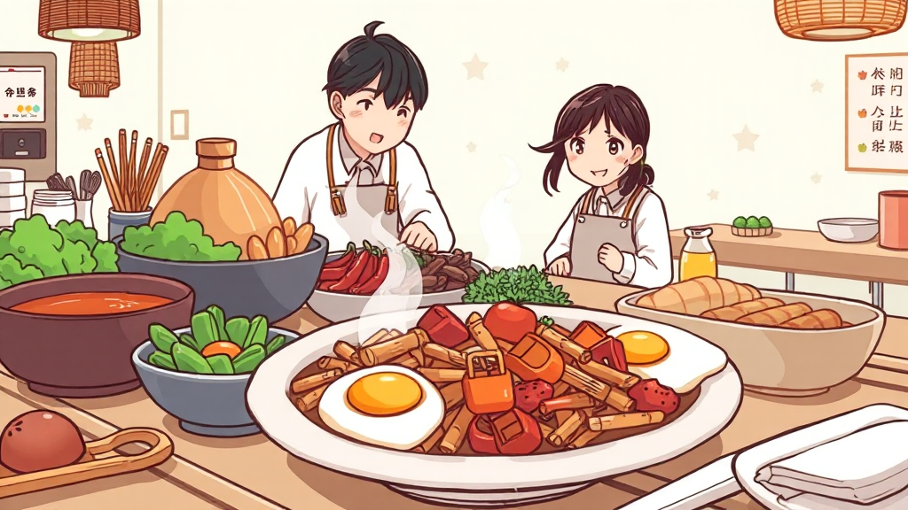 한화리조트 평창 완전정복: 객실, 부대시설, 맛집, 주변 관광지 A to Z 5 조식 뷔페: 든든한 하루 시작 (illustration 스타일)