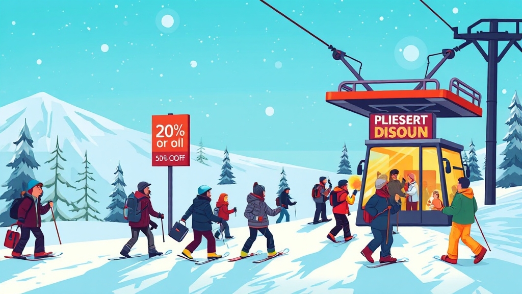 무주 스키장 완전정복: 리프트권 할인부터 렌탈, 숙박, 경비까지! 2 무주 스키장 할인 꿀팁 (cartoon 스타일)