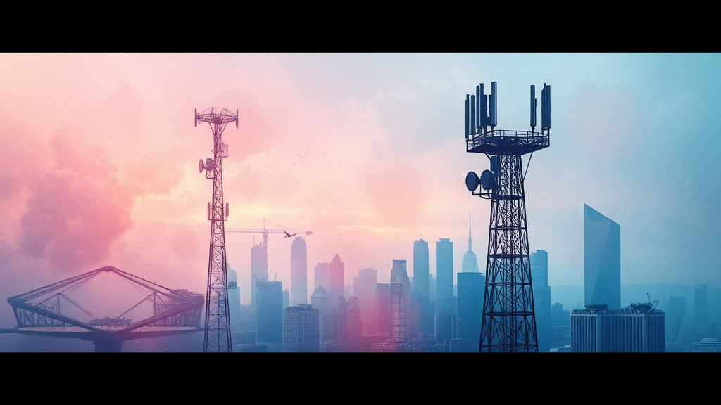 RF 통신 주파수 선택 A to Z: 대역별 특징, 간섭 회피, 5G/6G 동향 8 주요 RF 통신 관련 기업 및 기술 (watercolor 스타일)