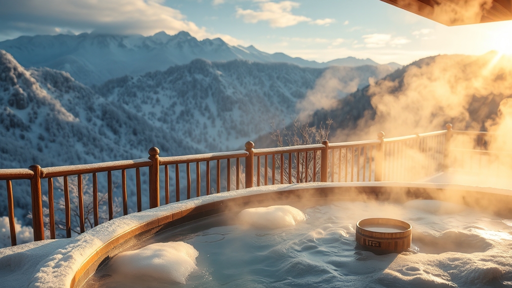 겨울 온천 여행 완벽 가이드: 국내외 추천, 준비물, 효능, 주의사항 A to Z 2 겨울 온천 여행의 매력 (realistic 스타일)