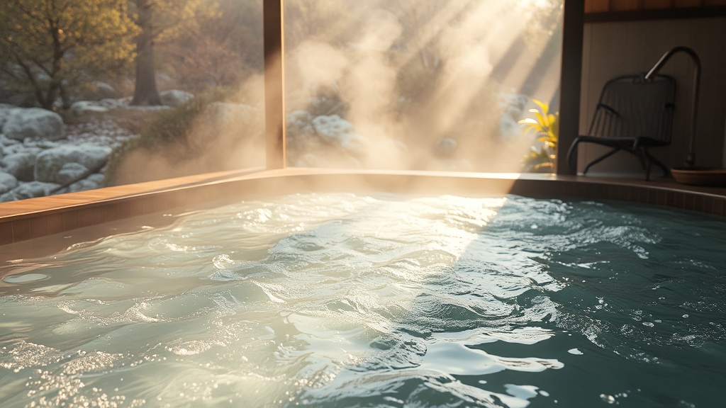겨울 온천 여행 완벽 가이드: 국내외 추천, 준비물, 효능, 주의사항 A to Z 6 온천 종류별 효능 & 즐기는 법 (realistic 스타일)