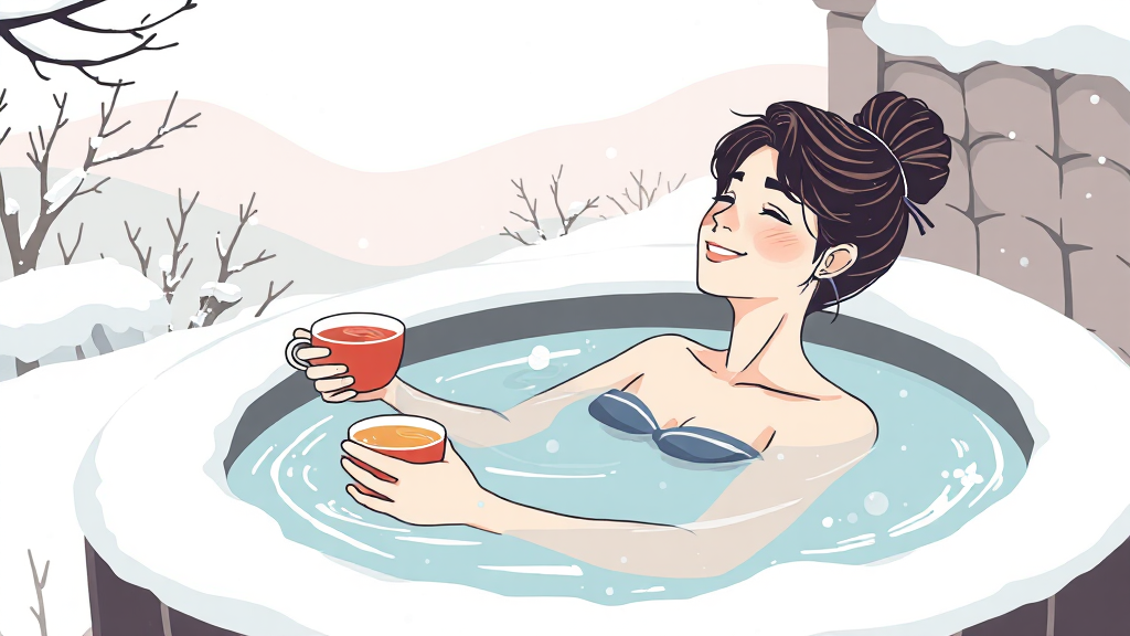 겨울 온천 여행 완벽 가이드: 국내외 추천, 준비물, 효능, 주의사항 A to Z 8 온천 여행 후 관리법 (illustration 스타일)