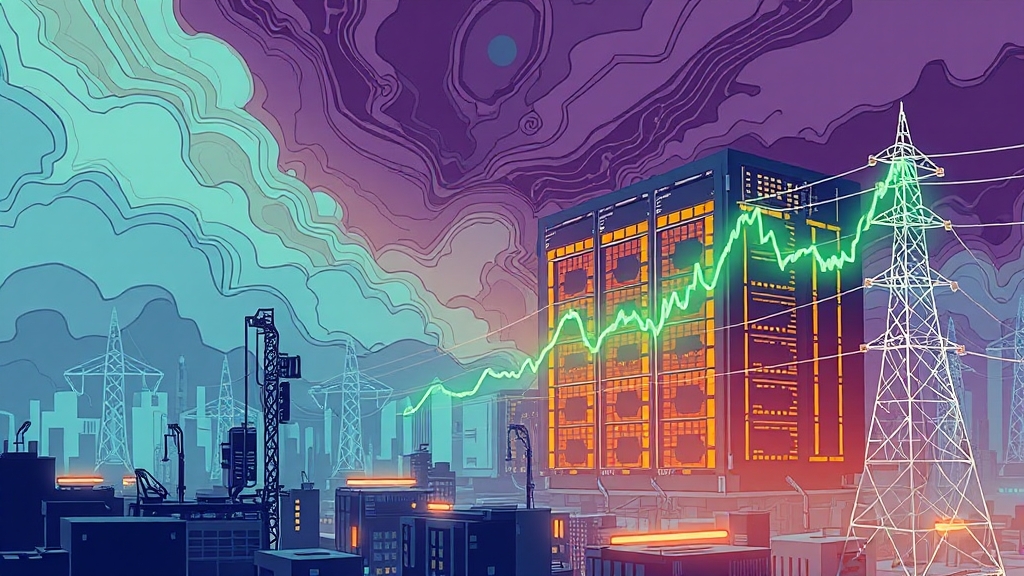 AI 시대, 폭증하는 전력 수요! 데이터센터부터 전력망 투자 전략까지 3 AI 데이터센터 수요 증가와 전력망 (illustration 스타일)