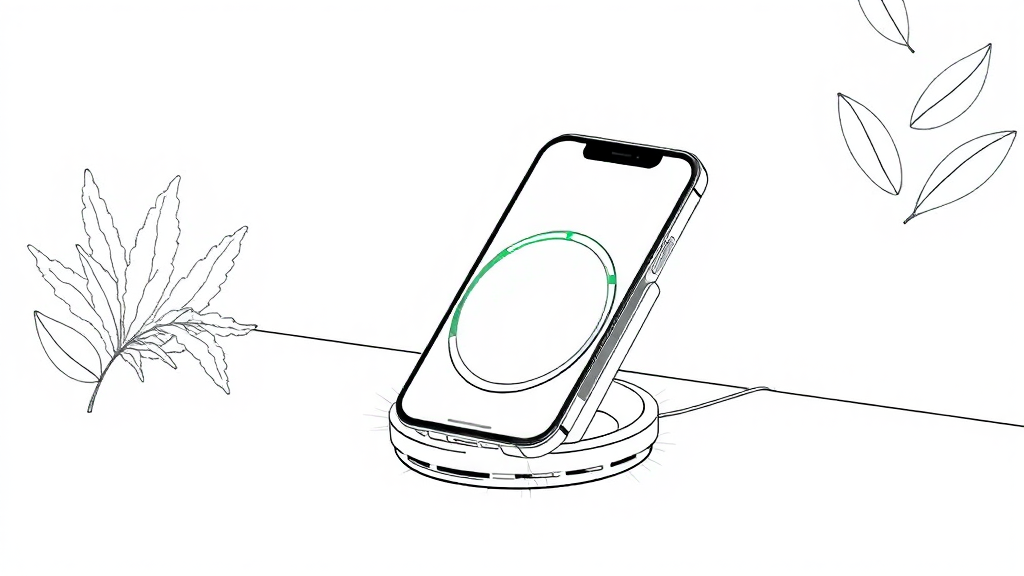 벨킨 Qi2 25W 충전기: 아이폰 고속 무선 충전 솔루션 완벽 분석 4 디자인 및 구성 파헤치기 (illustration 스타일)