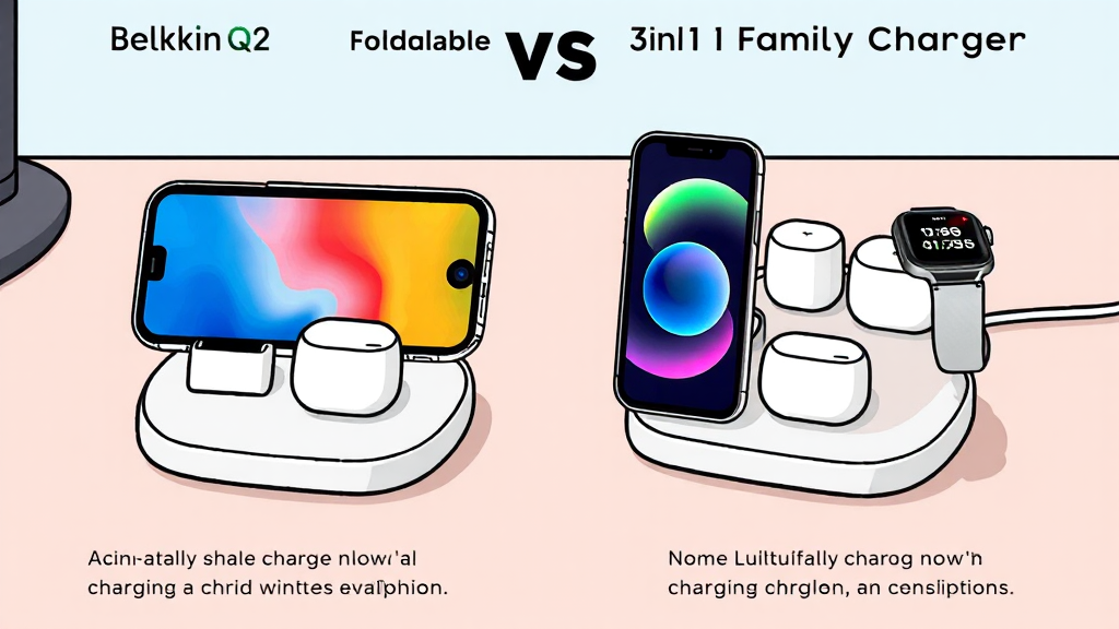 벨킨 Qi2 25W 충전기: 아이폰 고속 무선 충전 솔루션 완벽 분석 7 2in1 vs 3in1, 나에게 맞는 모델은? (cartoon 스타일)
