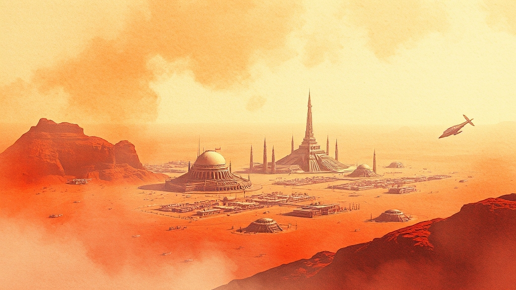 화성 여행 A to Z: 풍경, 물, 생명체 가능성, 준비사항, 최신 연구 7 화성 여행, 최신 연구는? (watercolor 스타일)