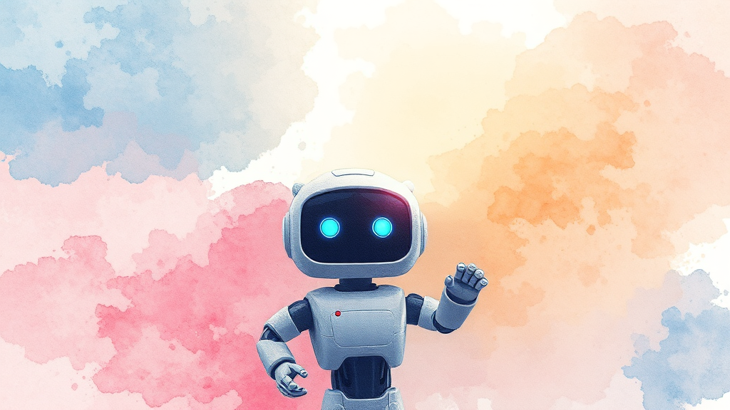 AI 챗봇, 고객 서비스 자동화 (watercolor 스타일)