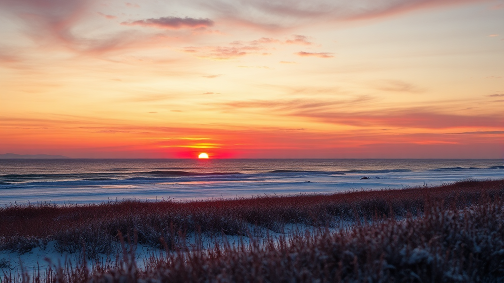 겨울 서해 바다 여행 완벽 가이드: 해수욕장, 섬, 맛집, 안전 정보 총정리 4 겨울 바다 풍경과 즐길 거리 (realistic 스타일)