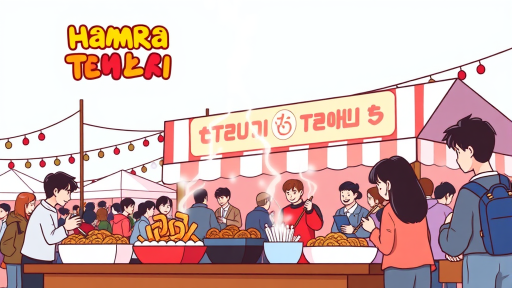 2025 익산 함라 떡볶이 축제 완전 정복! 맛집, 행사, 후기 총정리 4 떡볶이 시식 및 메뉴 (cartoon 스타일)