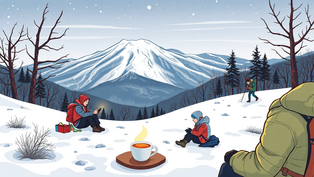 겨울 오대산 등산 완벽 가이드: 코스 추천, 준비물, 설경 명소 A to Z 7 오대산 등산 후 건강 관리 (illustration 스타일)