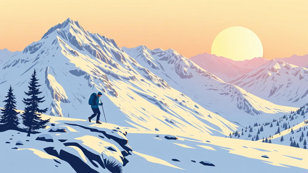 겨울 산행의 매력 (illustration 스타일)