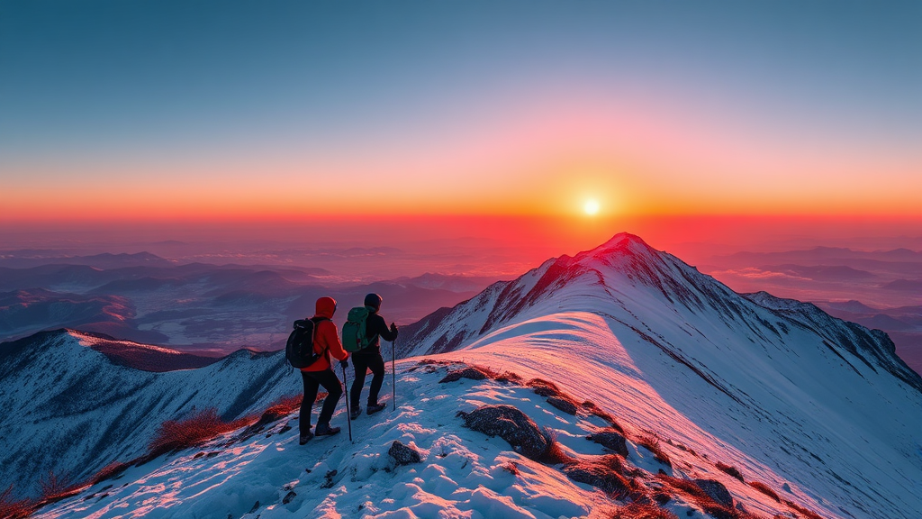 함백산 일출 산행 (realistic 스타일)