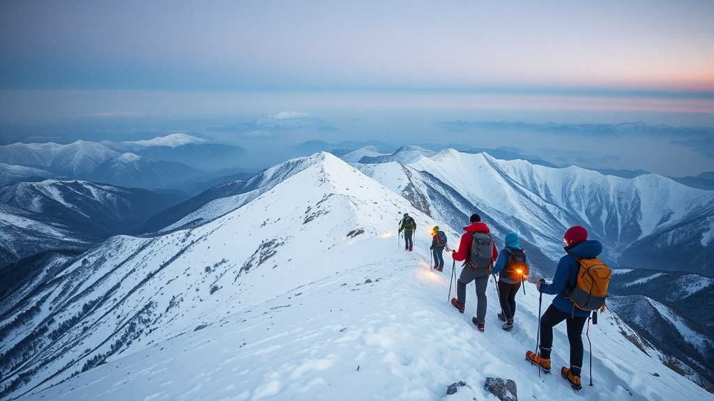 겨울 산행 안전 수칙 (realistic 스타일)