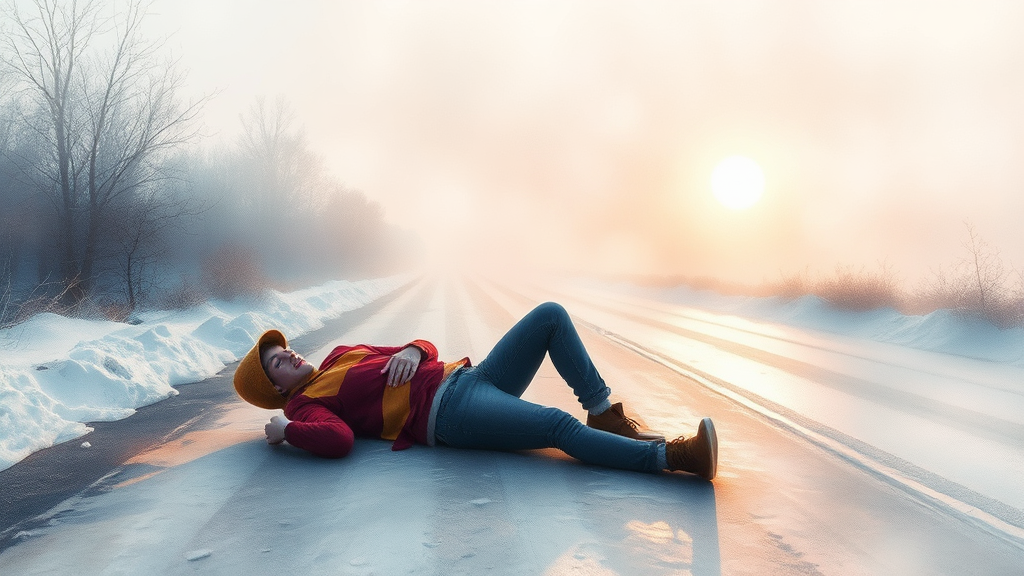 낙상 사고 시 응급처치 (watercolor 스타일)