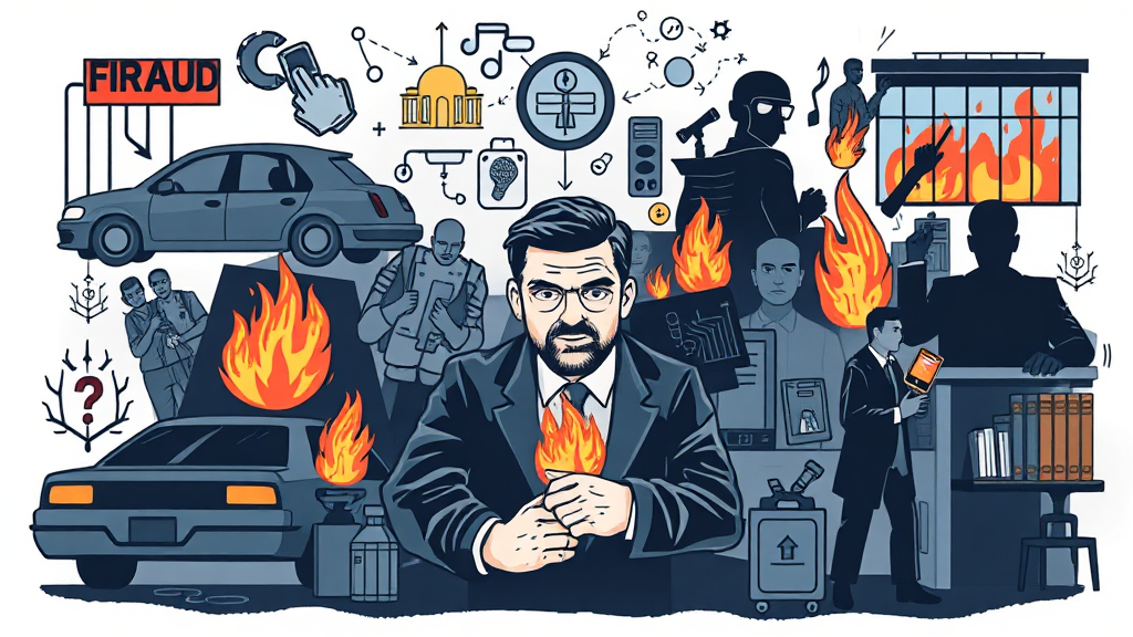 보험사기 유형별 사례 분석 (illustration 스타일)