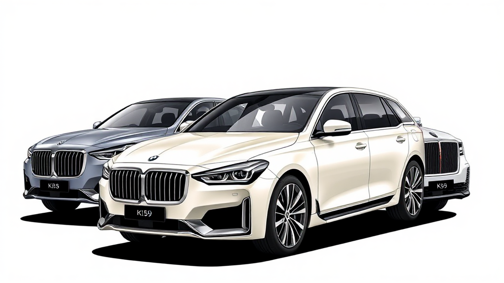 K5, K8, K9: 모델별 핵심 특징 비교 (illustration 스타일)