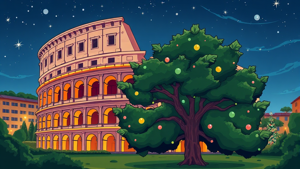 12월 로마 여행 완벽 가이드: 날씨, 옷차림, 크리스마스, 명소, 꿀팁! 5 로마 크리스마스 분위기 만끽 (cartoon 스타일)