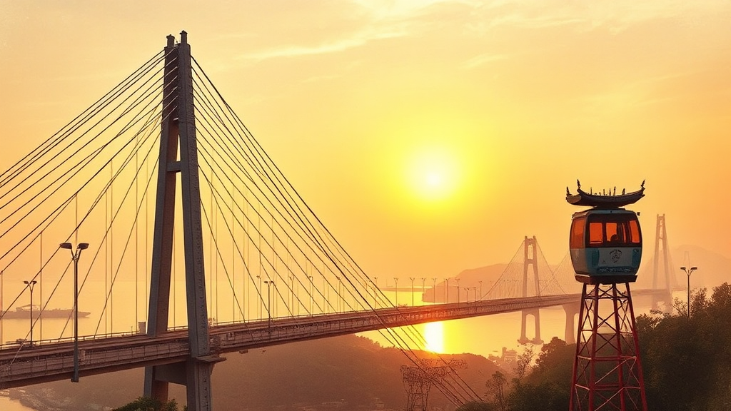 케이블카 탑승 코스 (watercolor 스타일)