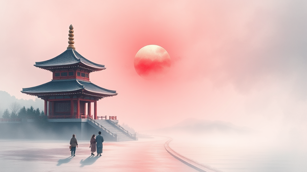 강원도 해돋이 명소: 낙산사 & 공현진해수욕장 (watercolor 스타일)