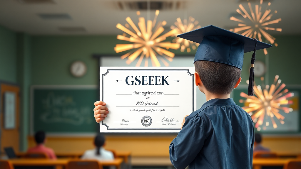 GSEEK 수료 기준 & 수료증 발급 (realistic 스타일)