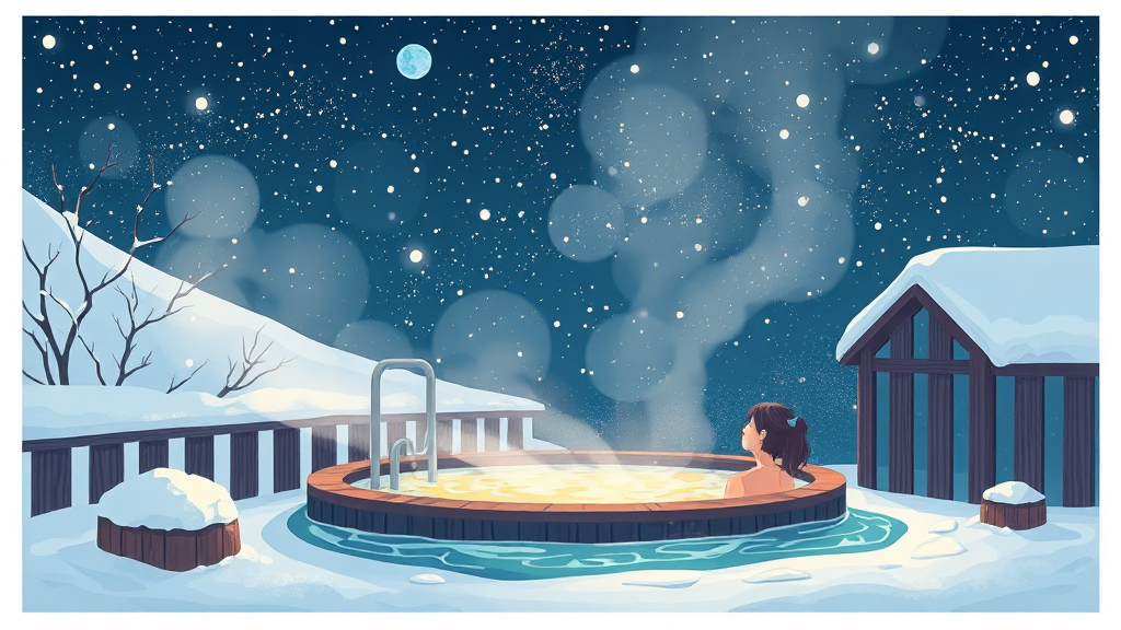 겨울 노상 온천 A to Z: 국내외 명소 추천, 준비물 & 효능 완벽 가이드 3 겨울 노상 온천의 매력 (illustration 스타일)