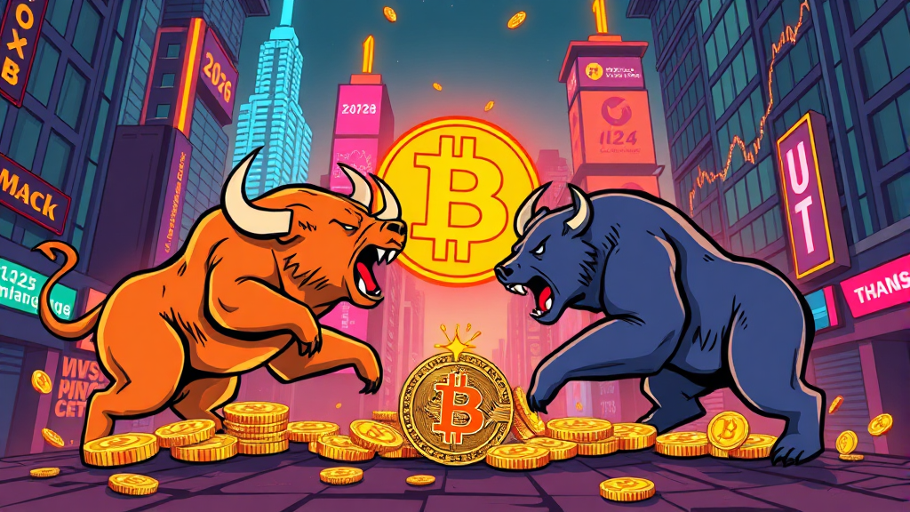 2026년 비트코인, 긍정적 전망 우세? (cartoon 스타일)