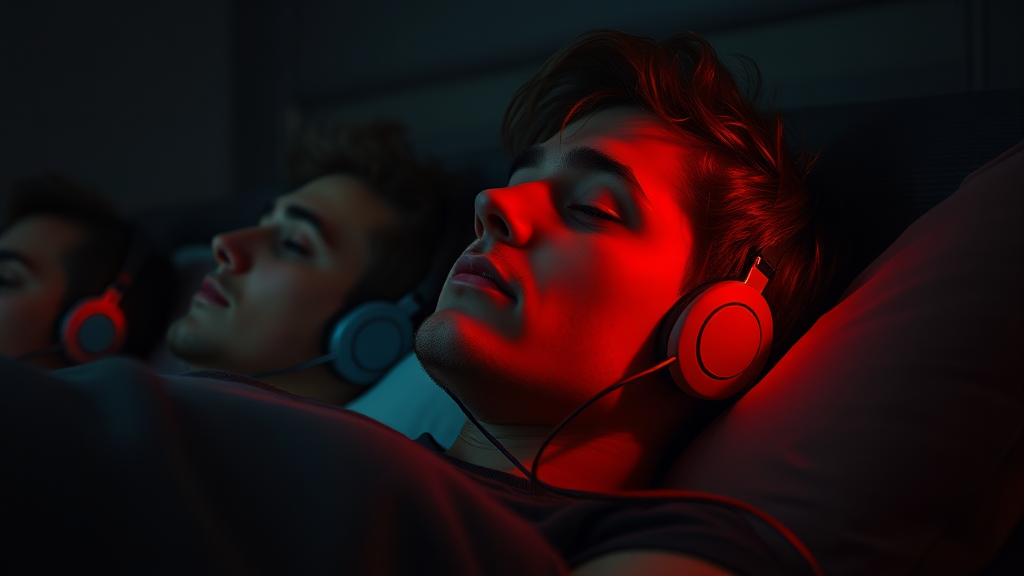 잠들기 전 이어폰, 왜 위험할까? (realistic 스타일)