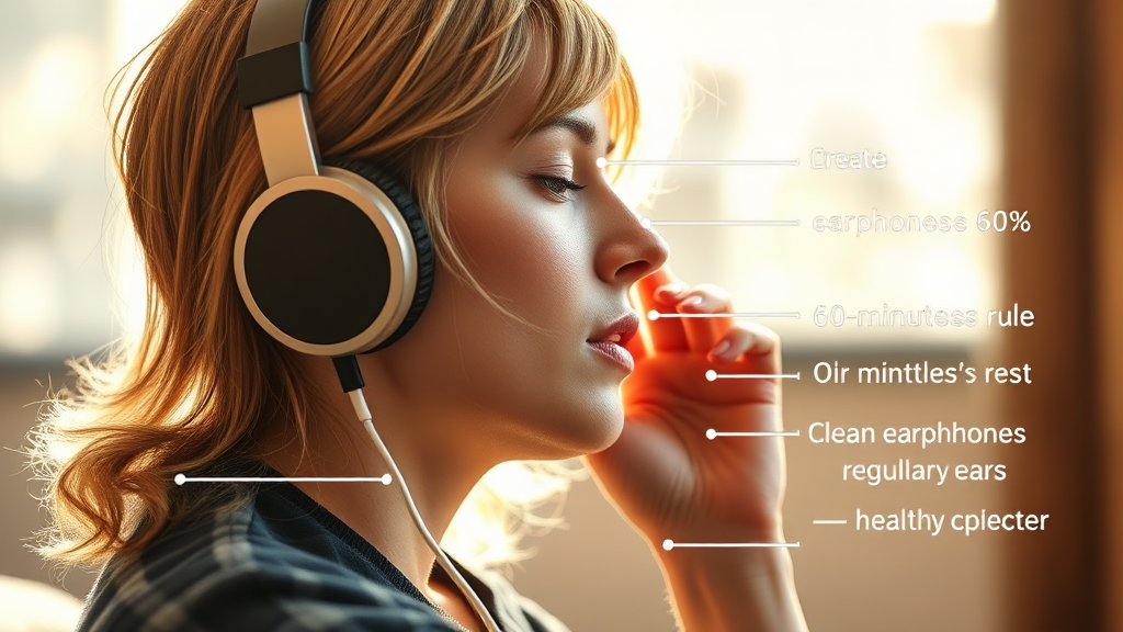 이어폰, 건강하게 사용하는 방법 (realistic 스타일)