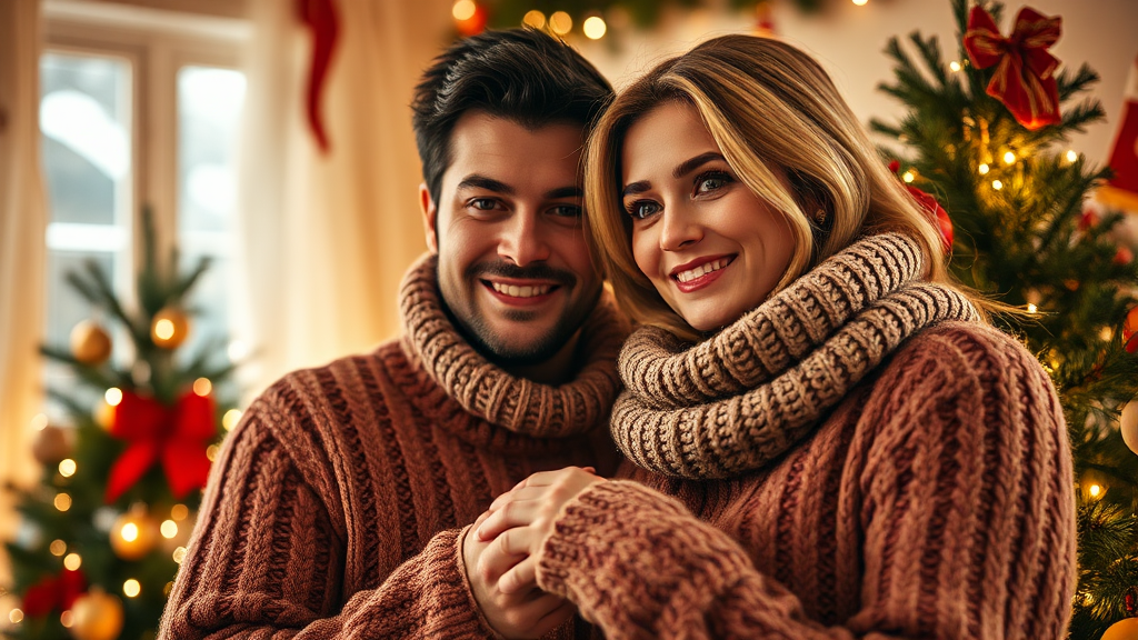 크리스마스 이브 데이트룩 A to Z: 코디, 장소별 스타일링 완벽 가이드 3 따뜻하고 사랑스러운 분위기 연출법 (realistic 스타일)