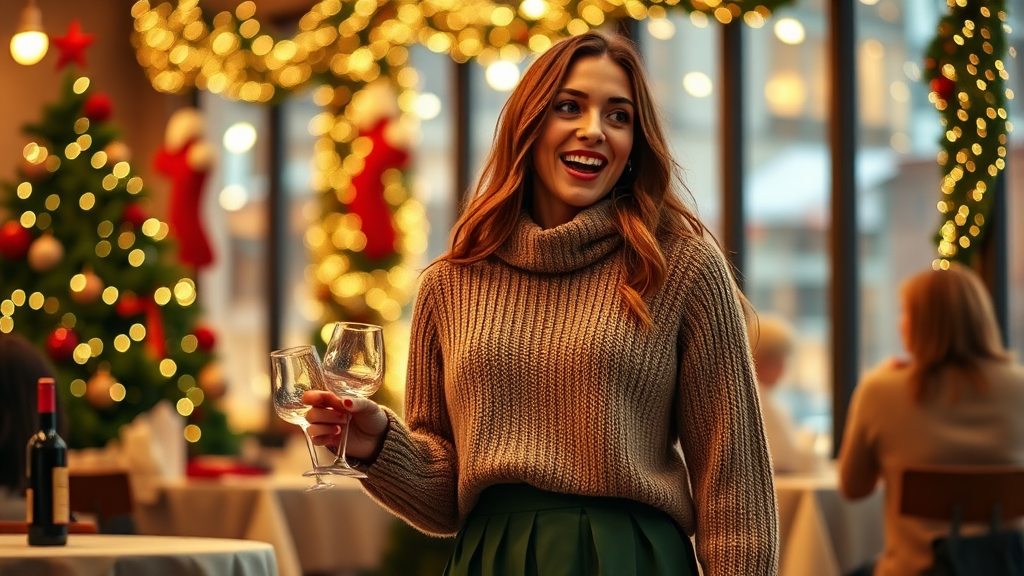 크리스마스 이브 데이트룩 A to Z: 코디, 장소별 스타일링 완벽 가이드 6 니트 & 스커트 활용법 (realistic 스타일)