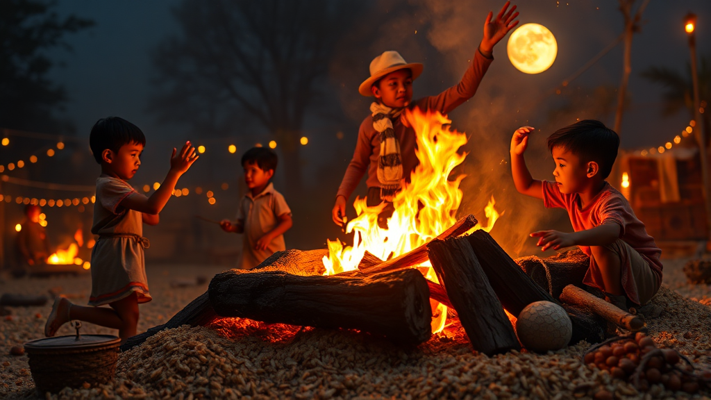 정월대보름 풍습: 전통과 현대의 조화 (realistic 스타일)