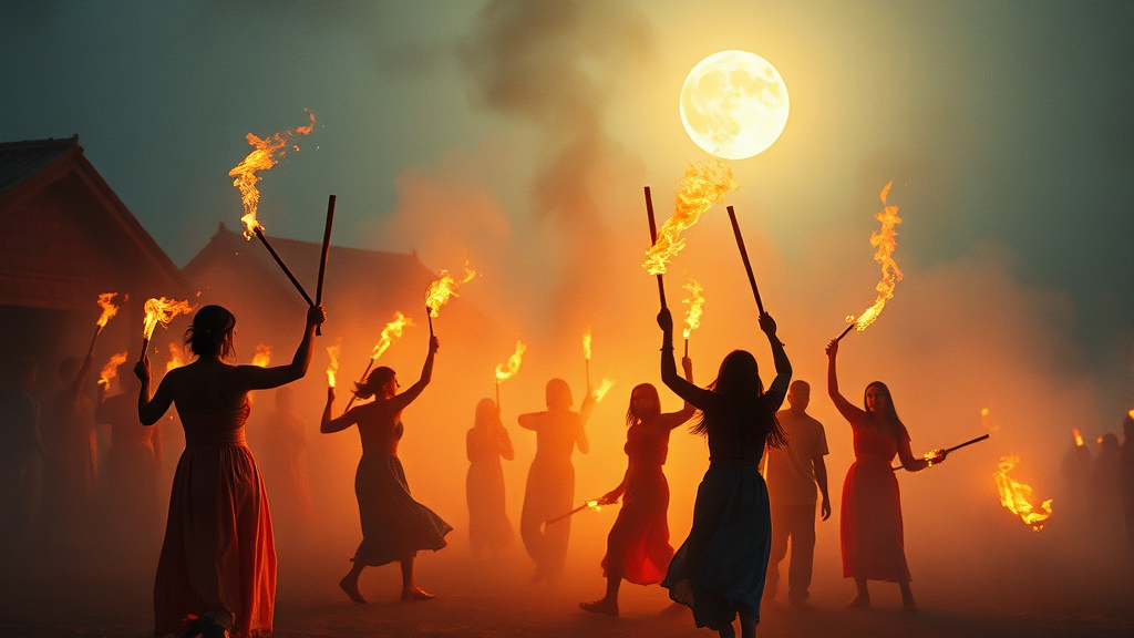 정월대보름 축제 정보 (watercolor 스타일)