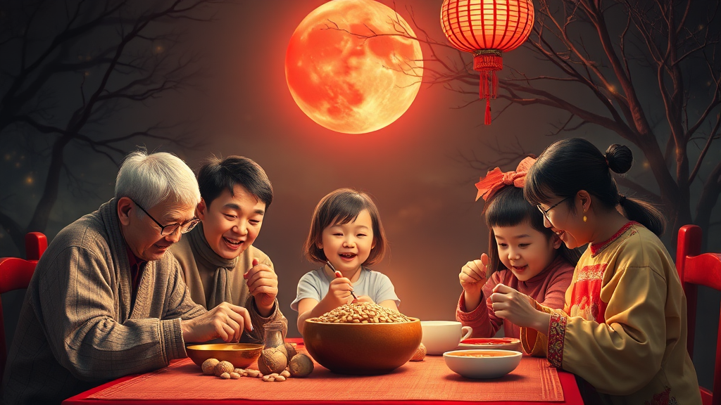 정월대보름, 가족과 함께 (realistic 스타일)