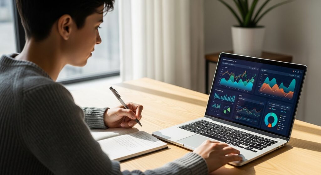 AI를 활용해 ISA 투자 전략을 시뮬레이션하는 모습