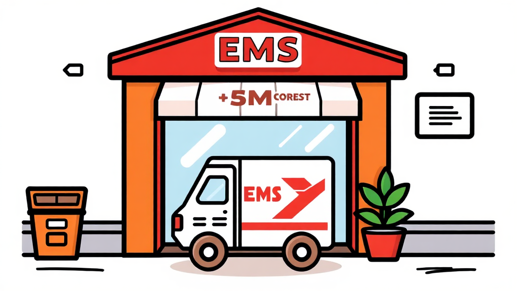 EMS 접수 방법, 방문 vs 온라인? (cartoon 스타일)