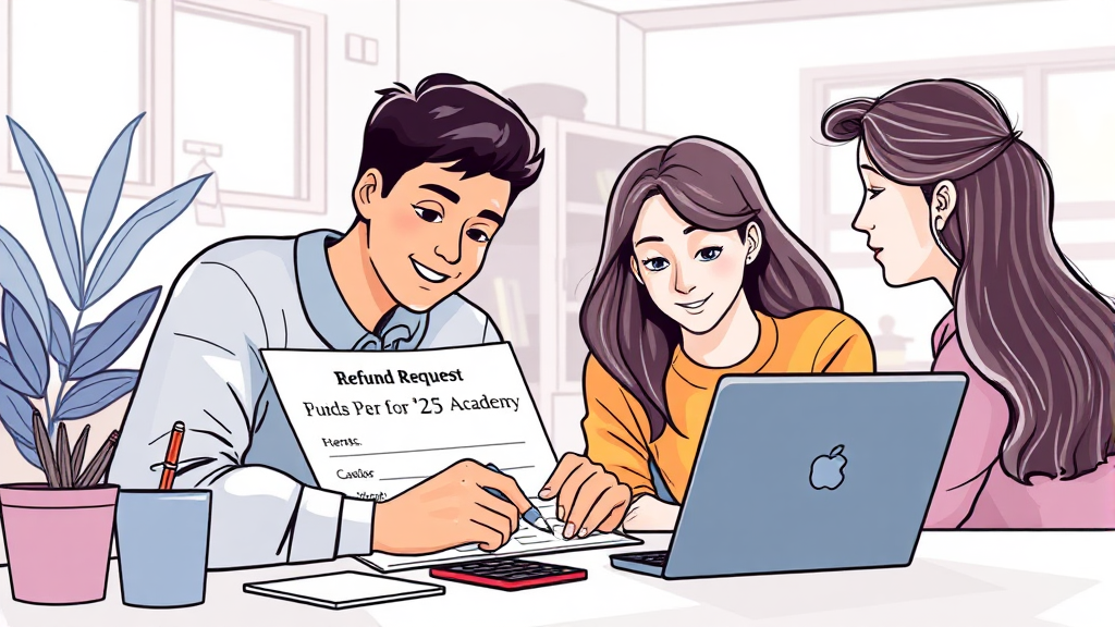 환불 절차 및 필요 서류 (illustration 스타일)