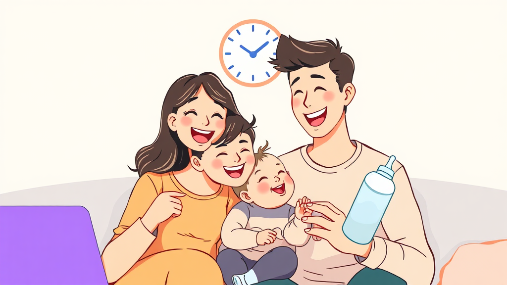 육아휴직 vs 근로시간 단축, 뭐가 좋을까? (illustration 스타일)