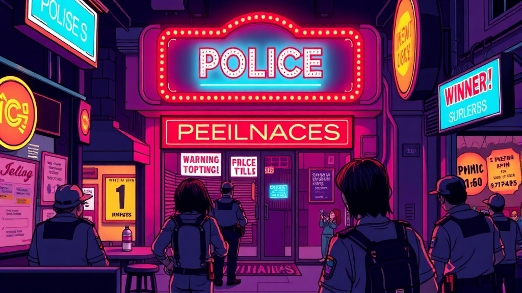 유흥업소 미성년자 출입 단속 현황 (illustration 스타일)