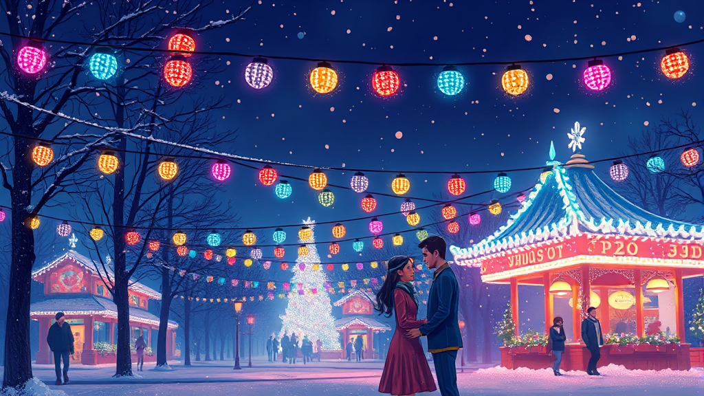 충청도 겨울 축제 (illustration 스타일)