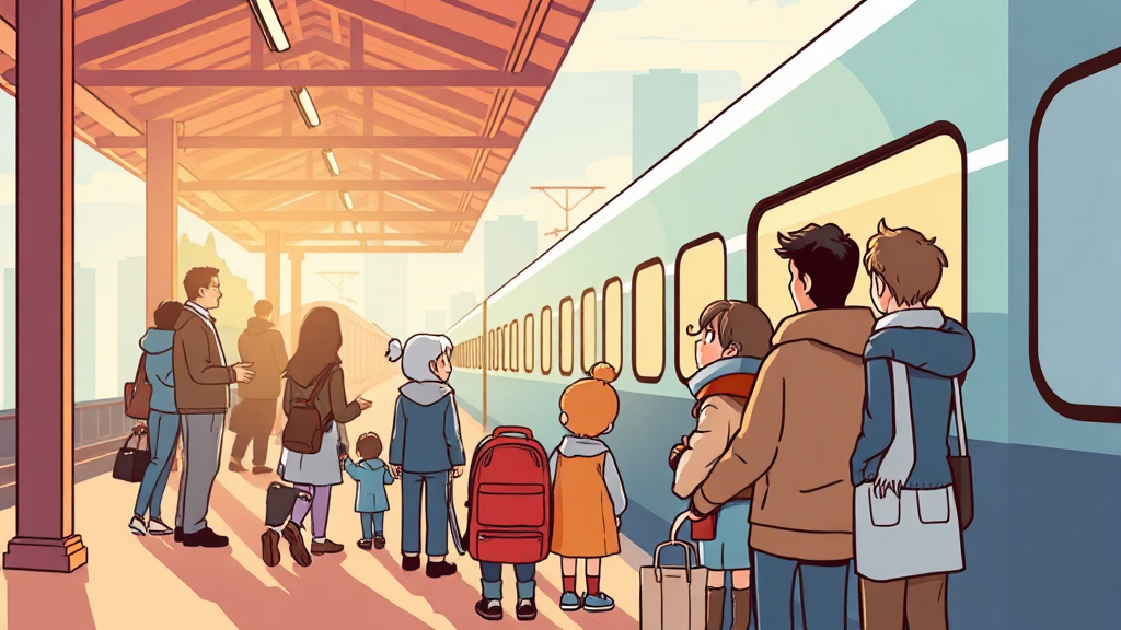 설날 기차표, 왜 중요할까? (illustration 스타일)