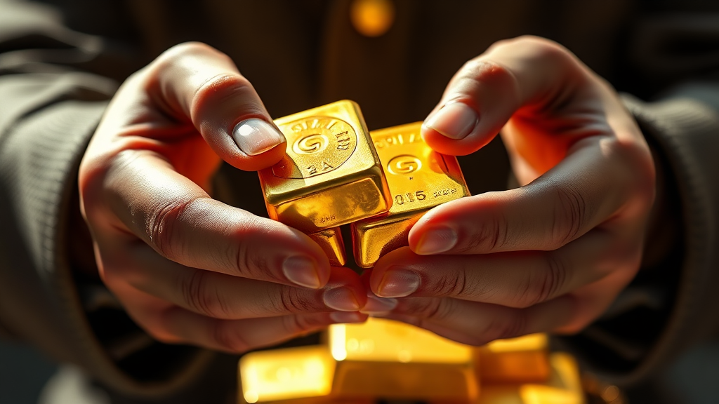 세금 0원 금 투자법? KRX 금시장 혜택과 골드뱅킹 차이점 팩트체크 3 실물 금 투자: 내 손안의 든든함 (realistic 스타일)