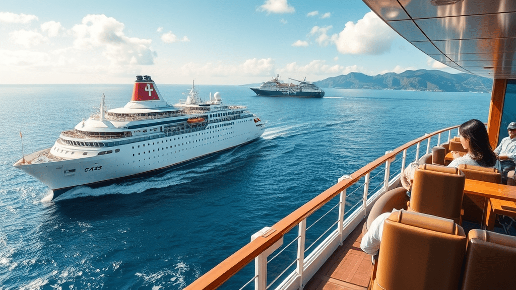 대마도 배편, 선사별 특징 & 편의시설 비교 (realistic 스타일)