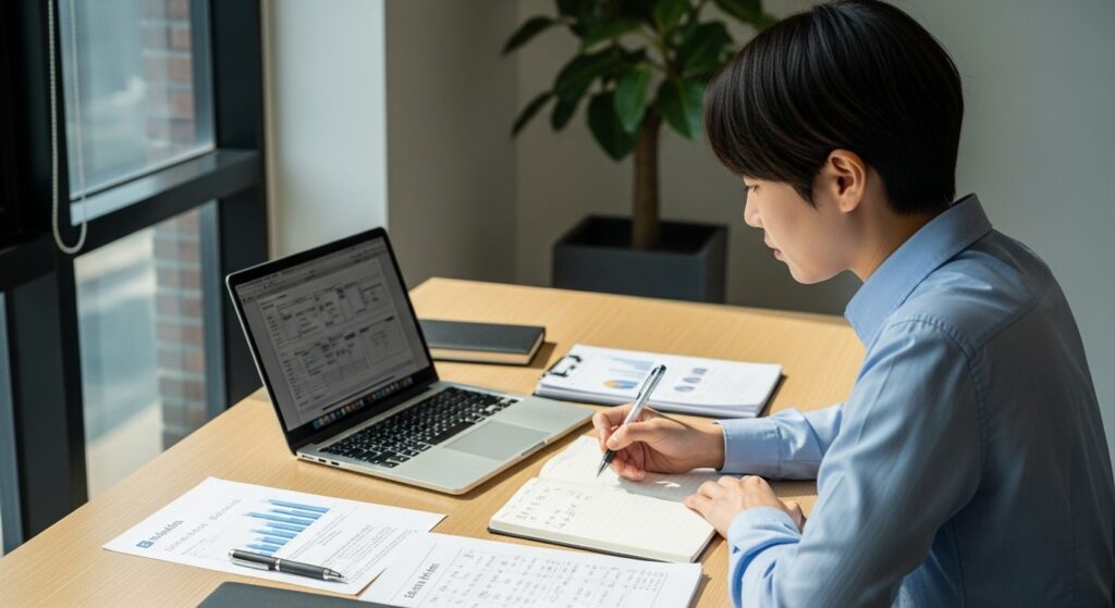 희망리턴패키지 사업계획서를 작성하는 소상공인 재창업 준비 모습(희망리턴패키지 사업계획서 작성법)