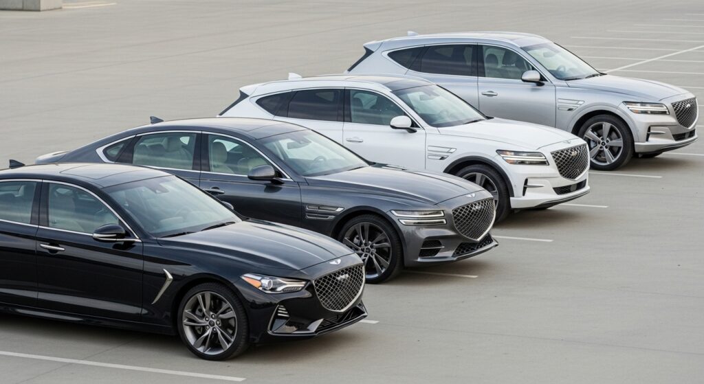 2026 제네시스 G70 G80 GV70 GV80 크기 및 가격 비교 이미지