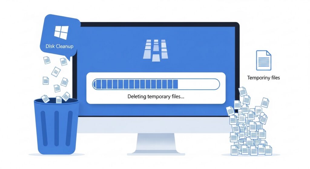 윈도우 디스크 정리 기능을 이용한 임시파일 삭제 과정